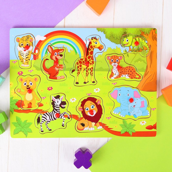 Рамка-вкладыш "Животные в джунглях"