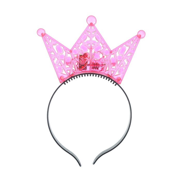 Ободок световой "Корона", цвет розовый