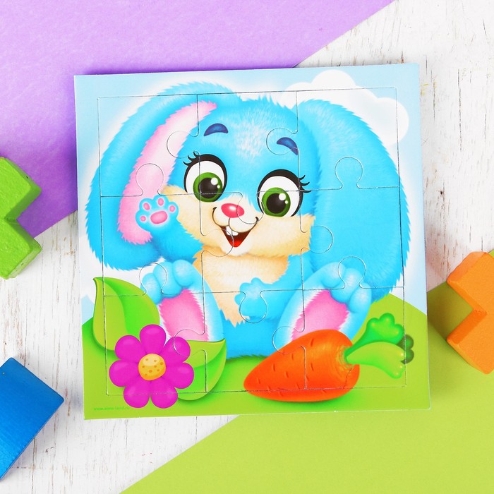 Пазл мягкий "Зайка", 15 х 15 см