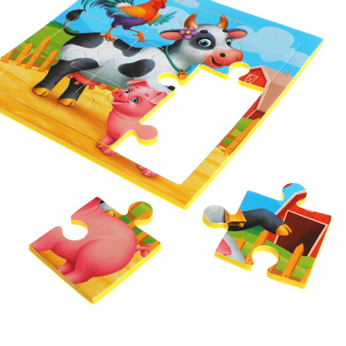 Пазл мягкий "Ферма", 15 х 15 см