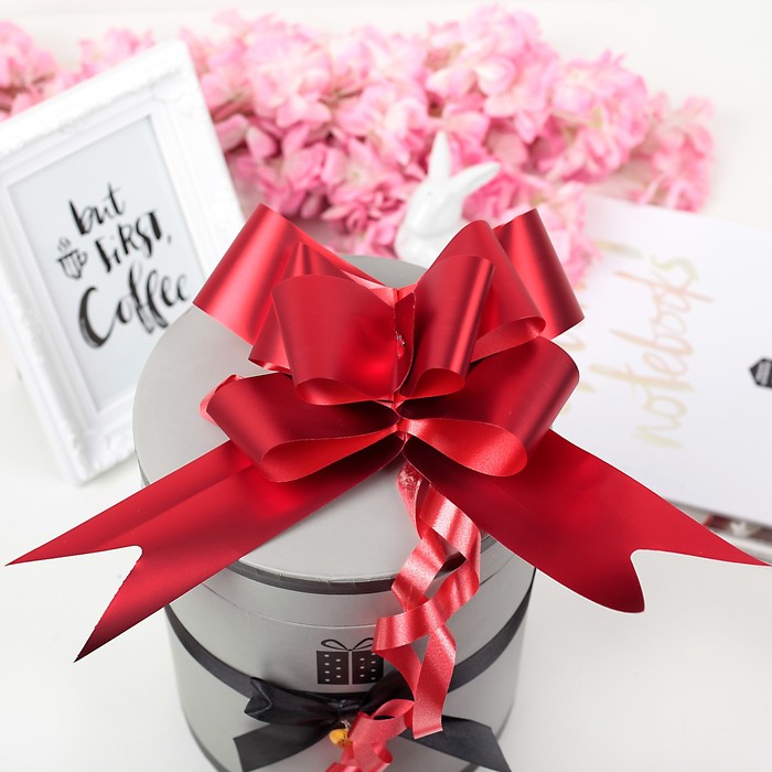 Бант-бабочка №5, матовый красный