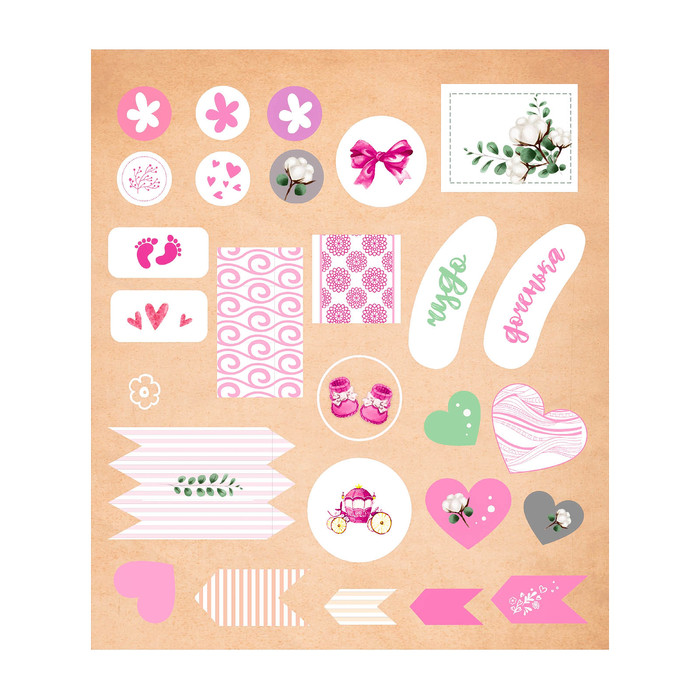 Фотокнига с наклейками "Любимая малышка", 26 х 26 см