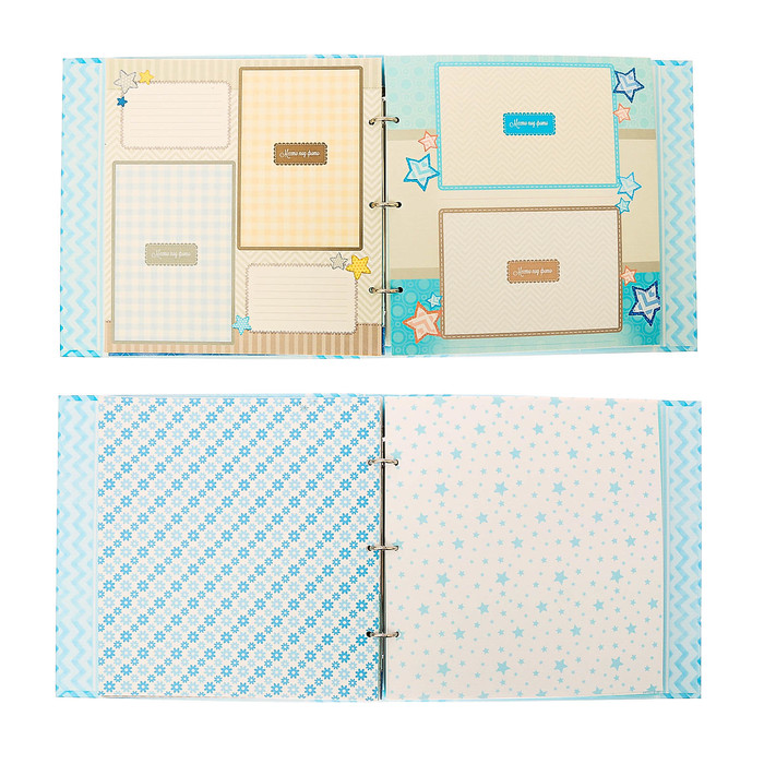 Фотокнига с наклейками "Мамино и папино сокровище" для мальчика, 26 х 26 см