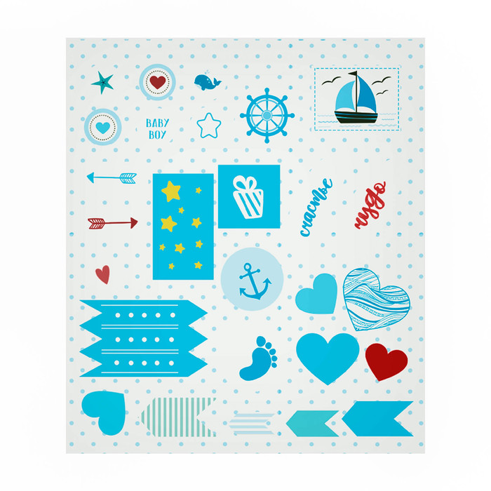 Фотокнига с наклейками "Наше счастье" для мальчика, 26 х 26 см