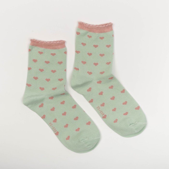 Носки женские "Сердечки", цвет МИКС, размер 23-25 (36-40)