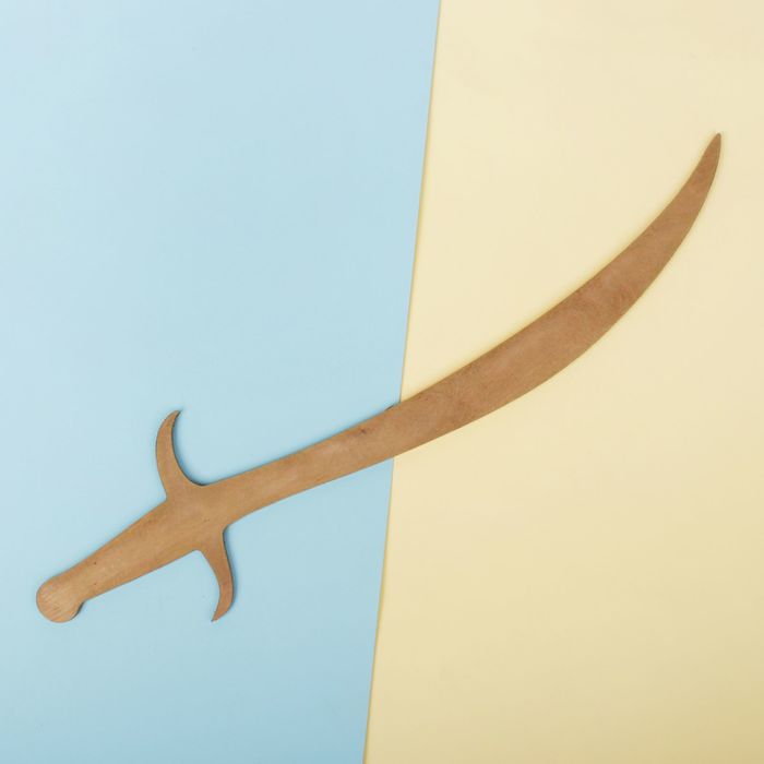 Шашка деревянная с точеной ручкой 52 см, тёмно-коричневая