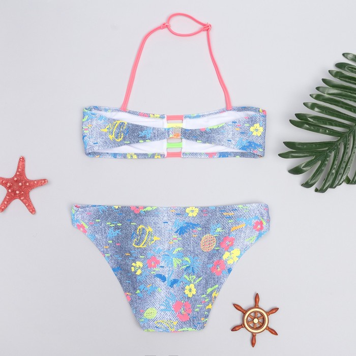 Костюм купальный для девочки INES, рост 158 см, цвет джинс
