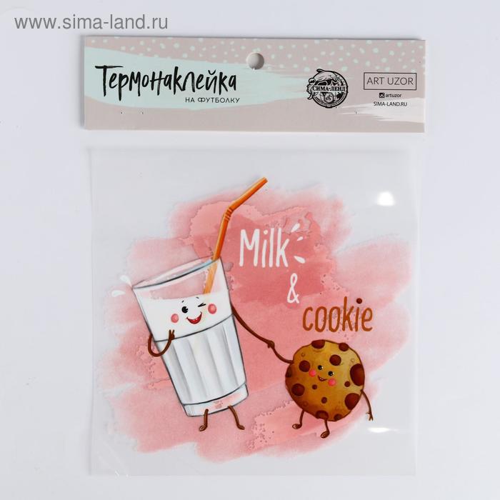   Сима-Ленд Термонаклейка для декорирования текстильных изделий детская Milk & Cookie, 14 х 14 см
