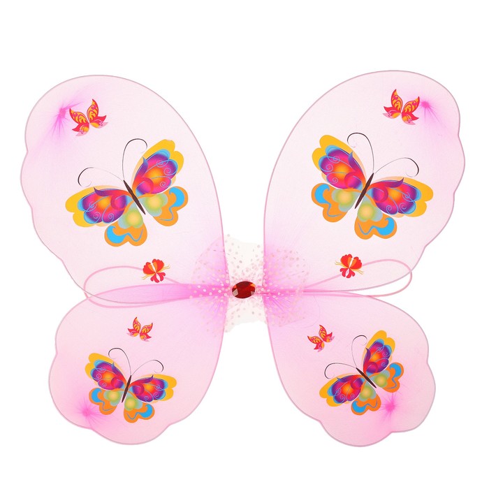 Карнавальные крылья "Бабочка", цвет розовый