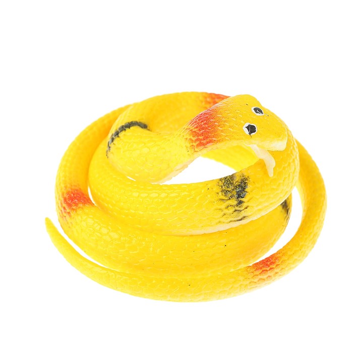 Прикол резиновая "Кобра" 70 см, цвет желтый