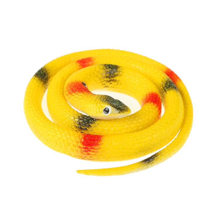 Прикол резиновая "Гадюка" 70 см, цвет желтый