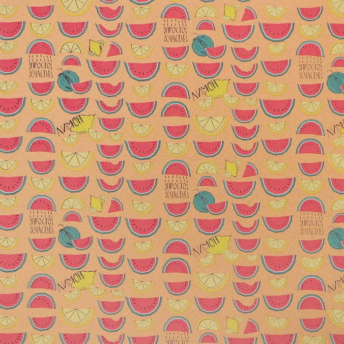 Бумага крафтовая для скрапбукинга с фольгированием «Фруктовое настроение», 30,5 х 30,5 см, 300 г/м