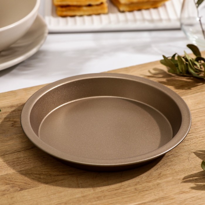 Форма для выпечки 16 см "Круг. Золото", антипригарное покрытие