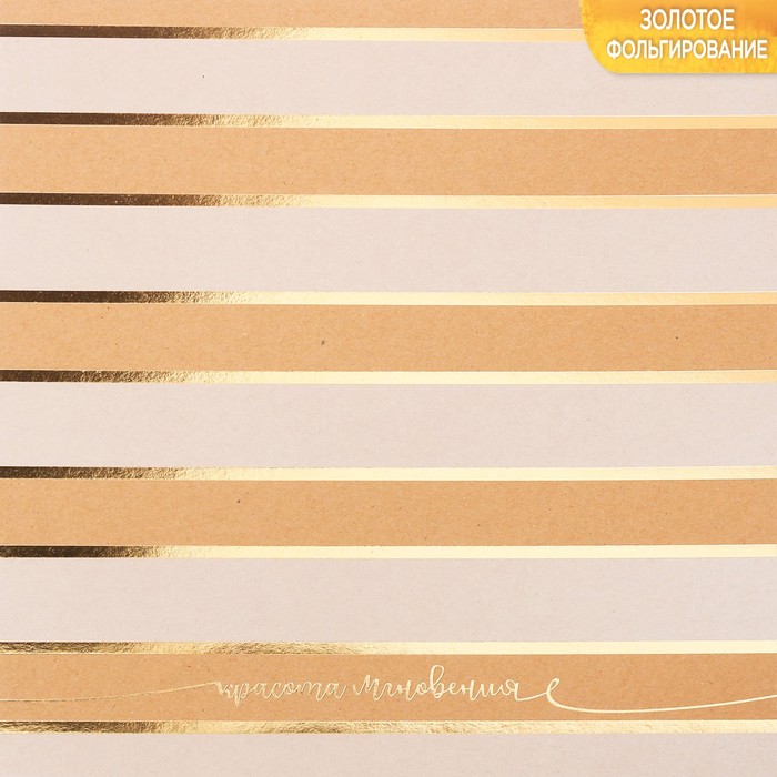 Бумага крафтовая для скрапбукинга с фольгированием «Красота мгновения», 20 х 20 см, 300 г/м