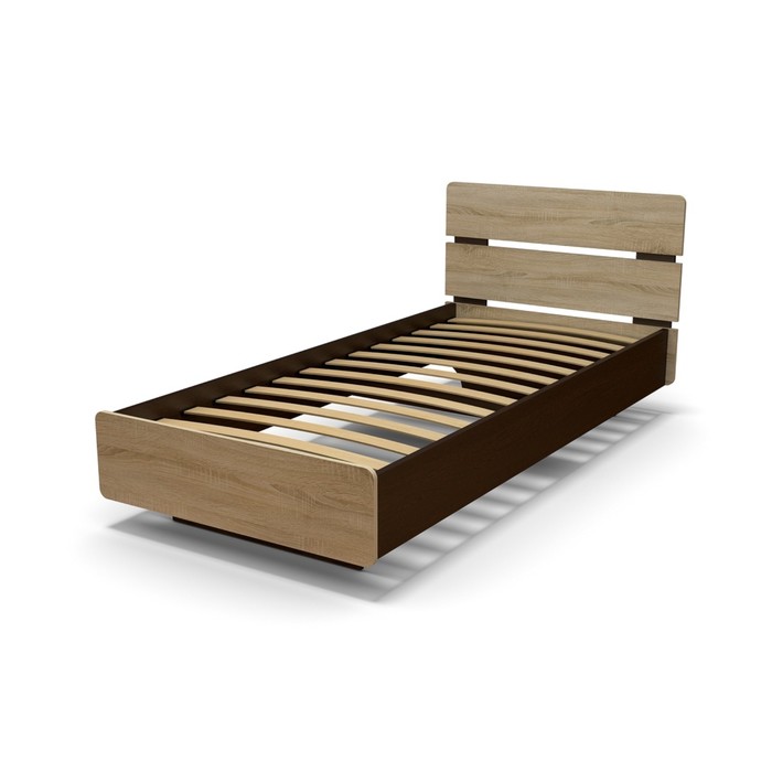 Кровать 90 с орт.основанием Жанна 1008х830х2048  венге/дуб сонома