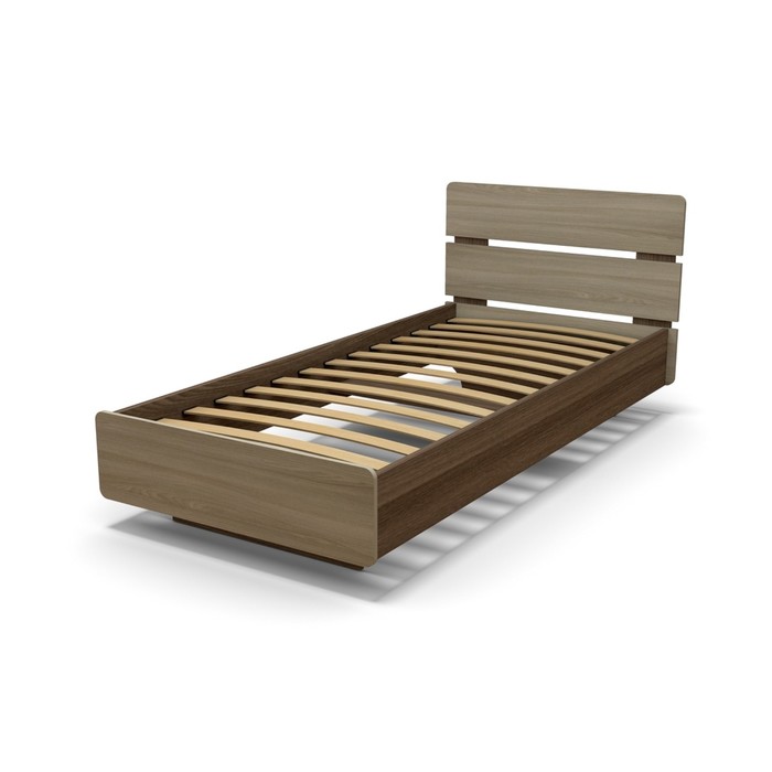 Кровать 90 с орт.основанием Жанна 1008х830х2048  ясень шимо темный/ясень шимо светлый