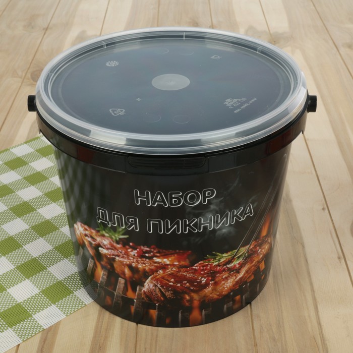 Набор для пикника на 6 персон, 34 предмета в тубусе
