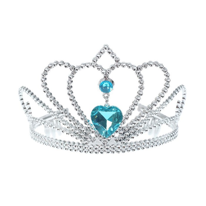 Корона «Сердечко», с камнями, цвета МИКС корона с камушком сердечком микс