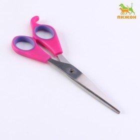 Ножницы для шерсти прямые, с прорезиненными ручками, 17 см, микс цветов Ош