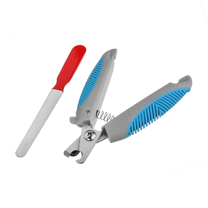 Набор по уходу за когтями: когтерез боковой (отверстие 9 мм) и пилка, микс цветов