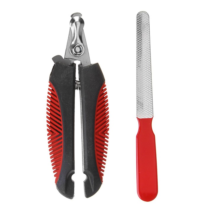 Набор по уходу за когтями: когтерез боковой (отверстие 9 мм) и пилка, микс цветов