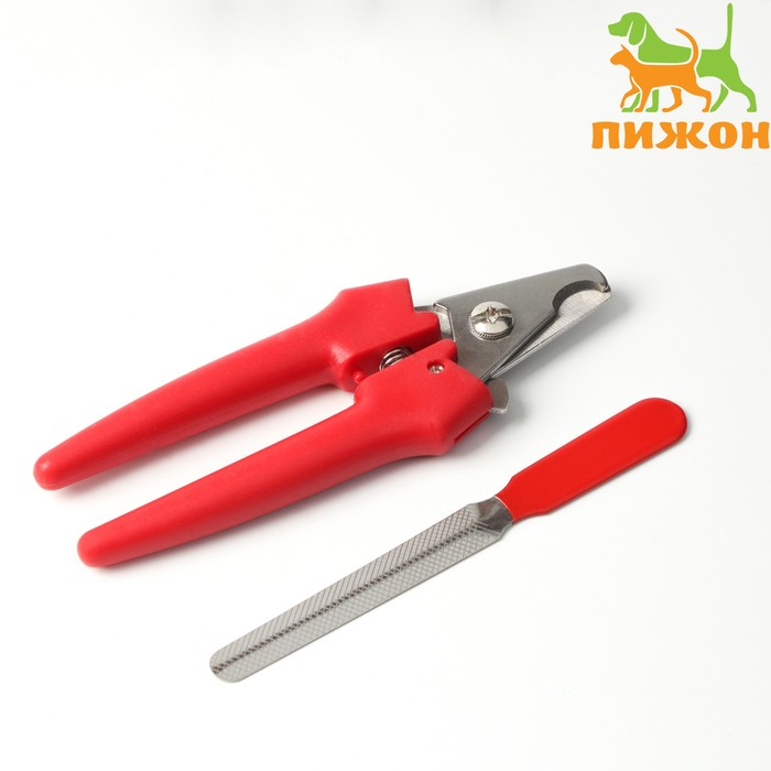 Набор по уходу за когтями: когтерез боковой (отверстие 14мм) и пилка, микс цветов