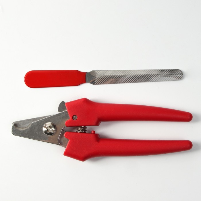 Набор по уходу за когтями: когтерез боковой (отверстие 14мм) и пилка, микс цветов