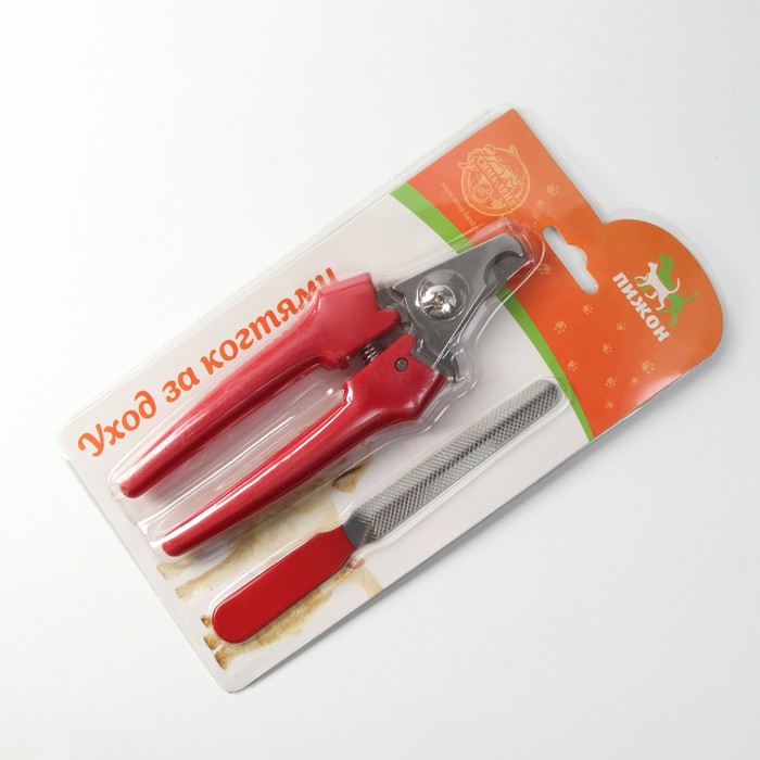 Набор по уходу за когтями: когтерез боковой (отверстие 14мм) и пилка, микс цветов