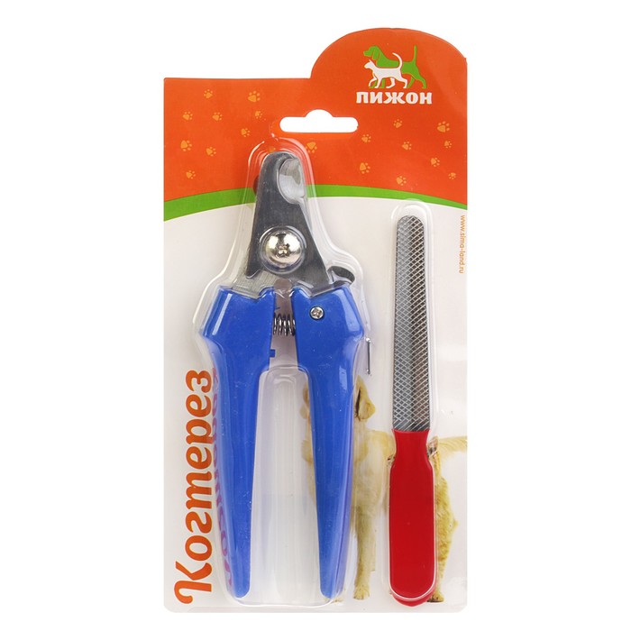 Набор по уходу за когтями: когтерез боковой (отверстие 14мм) и пилка, микс цветов