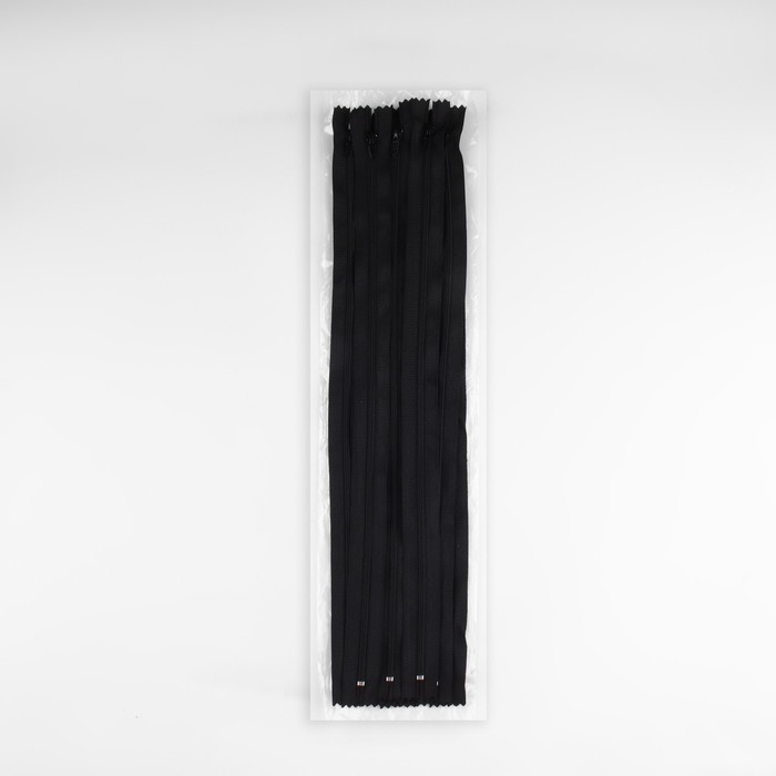 Молния «Спираль», №3, неразъёмная, 40 см, цвет чёрный