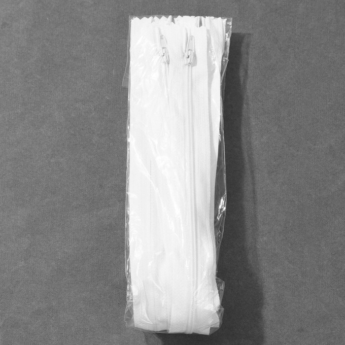 Молния "Спираль" №3, неразъёмная, 40см, цвет белый