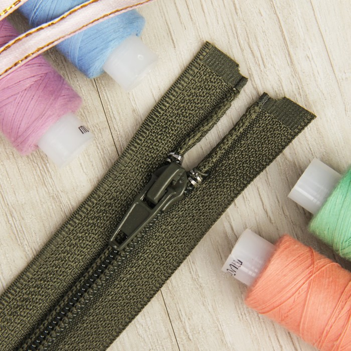 Молния "Спираль" №5, разъёмная, 100см, цвет хаки