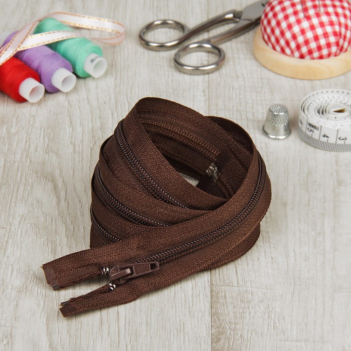 Молния "Спираль" №5, разъёмная, 100см, цвет коричневый