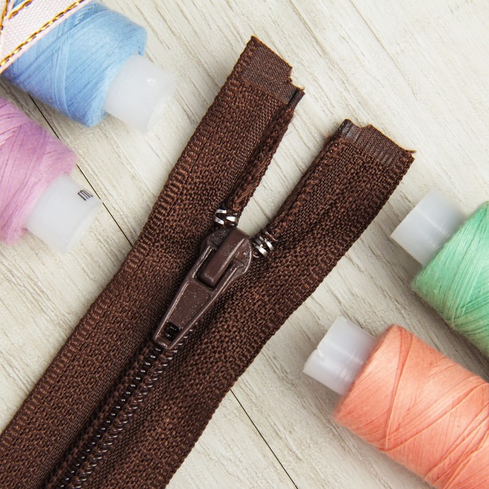 Молния "Спираль" №5, разъёмная, 100см, цвет коричневый