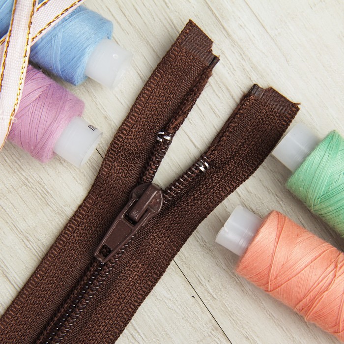 Молния "Спираль" №5, разъёмная, 100см, цвет коричневый