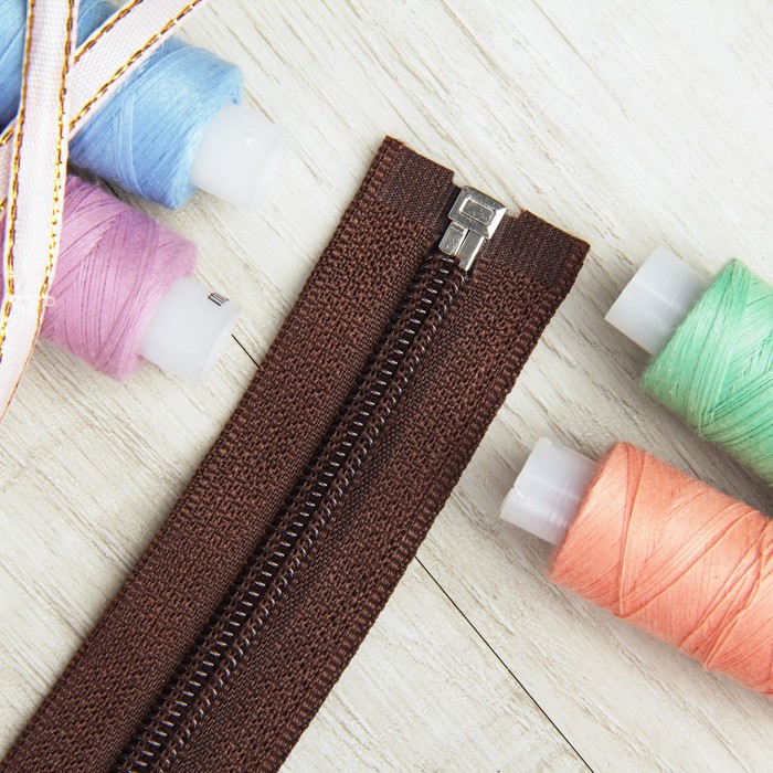 Молния "Спираль" №5, разъёмная, 100см, цвет коричневый