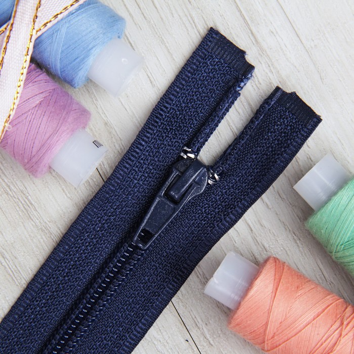 Молния "Спираль" №5, разъёмная, 40см, цвет тёмно-синий