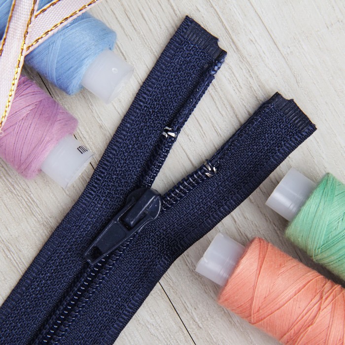 Молния "Спираль" №5, разъёмная, 40см, цвет тёмно-синий