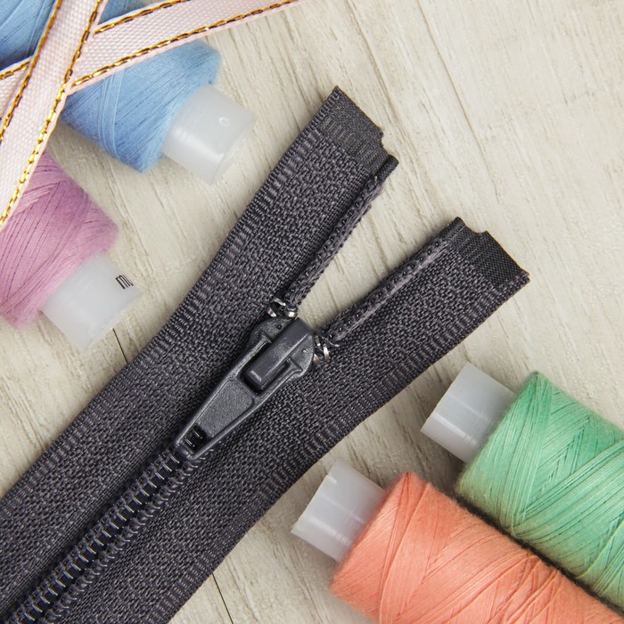 Молния "Спираль" №5, разъёмная, 40см, цвет серый