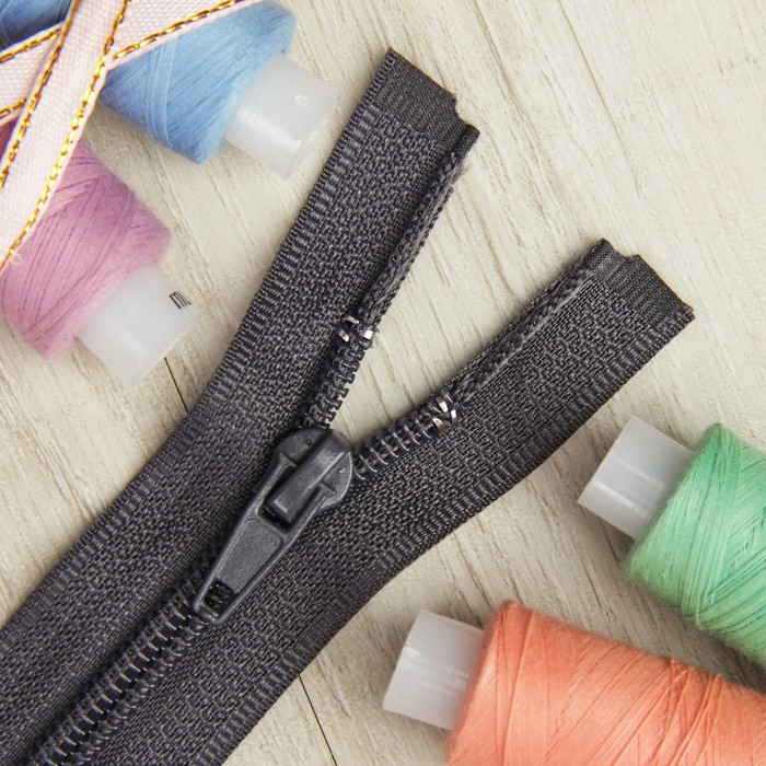 Молния "Спираль" №5, разъёмная, 40см, цвет серый