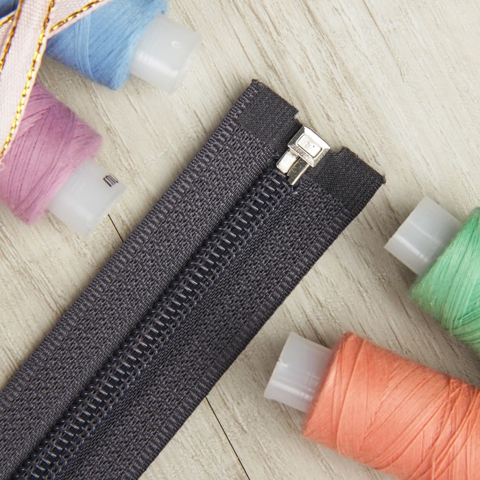 Молния "Спираль" №5, разъёмная, 40см, цвет серый