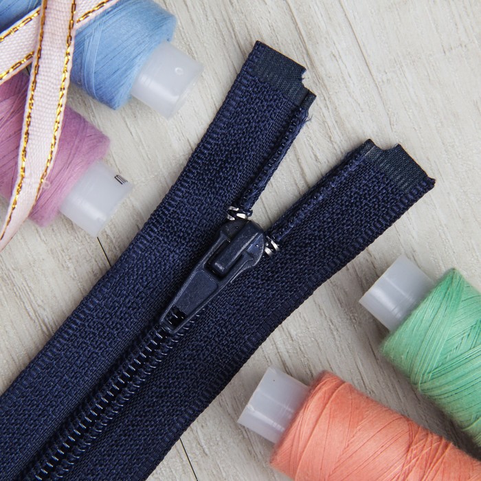 Молния "Спираль" №5, разъёмная, 50см, цвет тёмно-синий