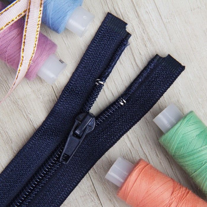 Молния "Спираль" №5, разъёмная, 50см, цвет тёмно-синий