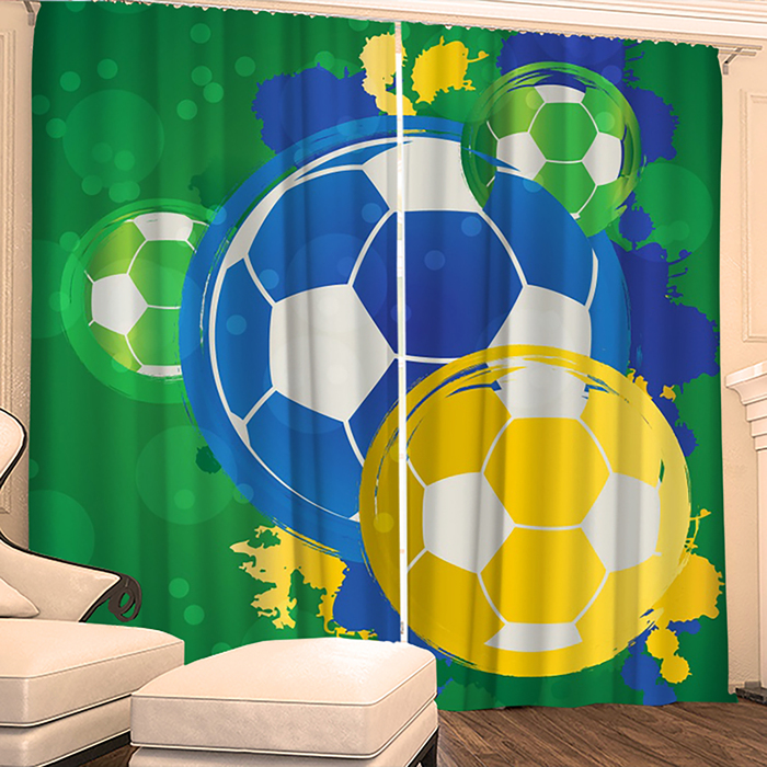 Фотошторы "Футбол 05" 145х260 см 2шт, габардин 160гр/м2, пэ100%