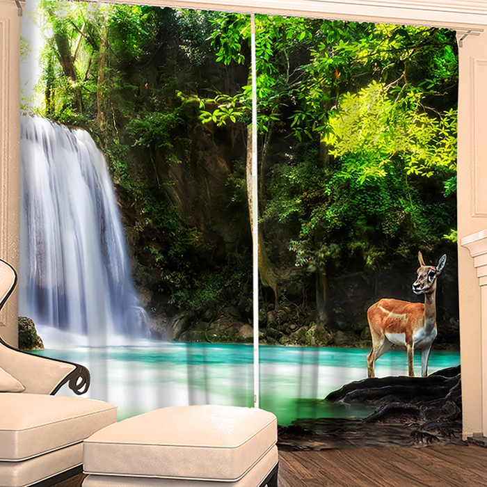 Фотошторы "Водопад" 145х260 см 2шт, габардин 160гр/м2, пэ100%