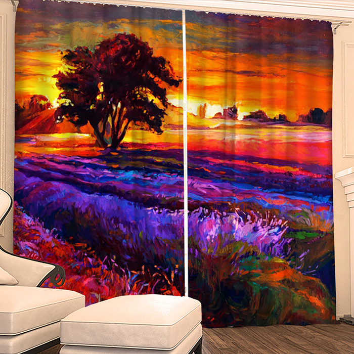 Фотошторы "Мазки Бытия" 145х260 см 2шт, габардин 160гр/м2, пэ100%