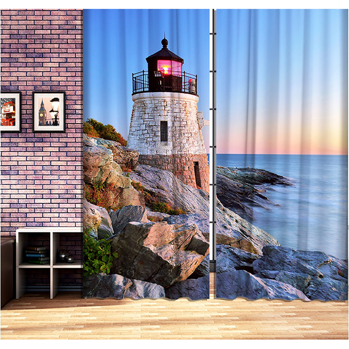 Фотошторы "Маяк" 145х260 см 2шт, габардин 160гр/м2, пэ100%