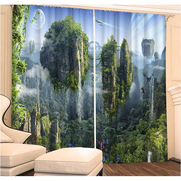 Фотошторы "Сказочный Пейзаж" 145х260 см 2шт, габардин 160гр/м2, пэ100%