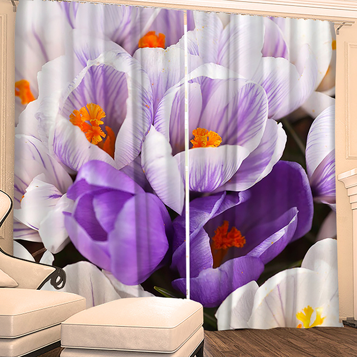 Фотошторы "Ваши Цветы" 145х260 см 2шт, габардин 160гр/м2, пэ100%