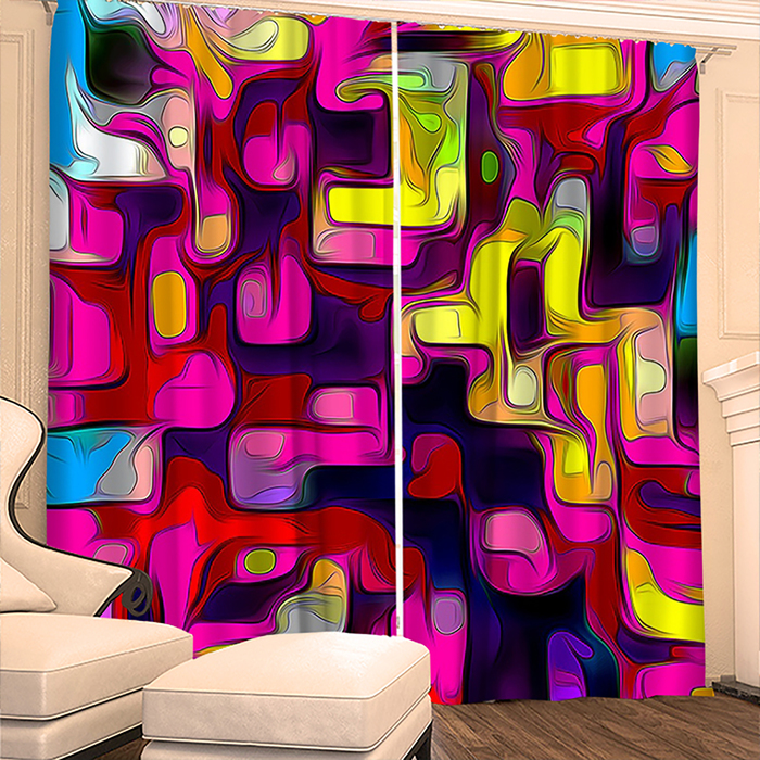 Фотошторы "Фейерверк" 145х260 см 2шт, габардин 160гр/м2, пэ100%